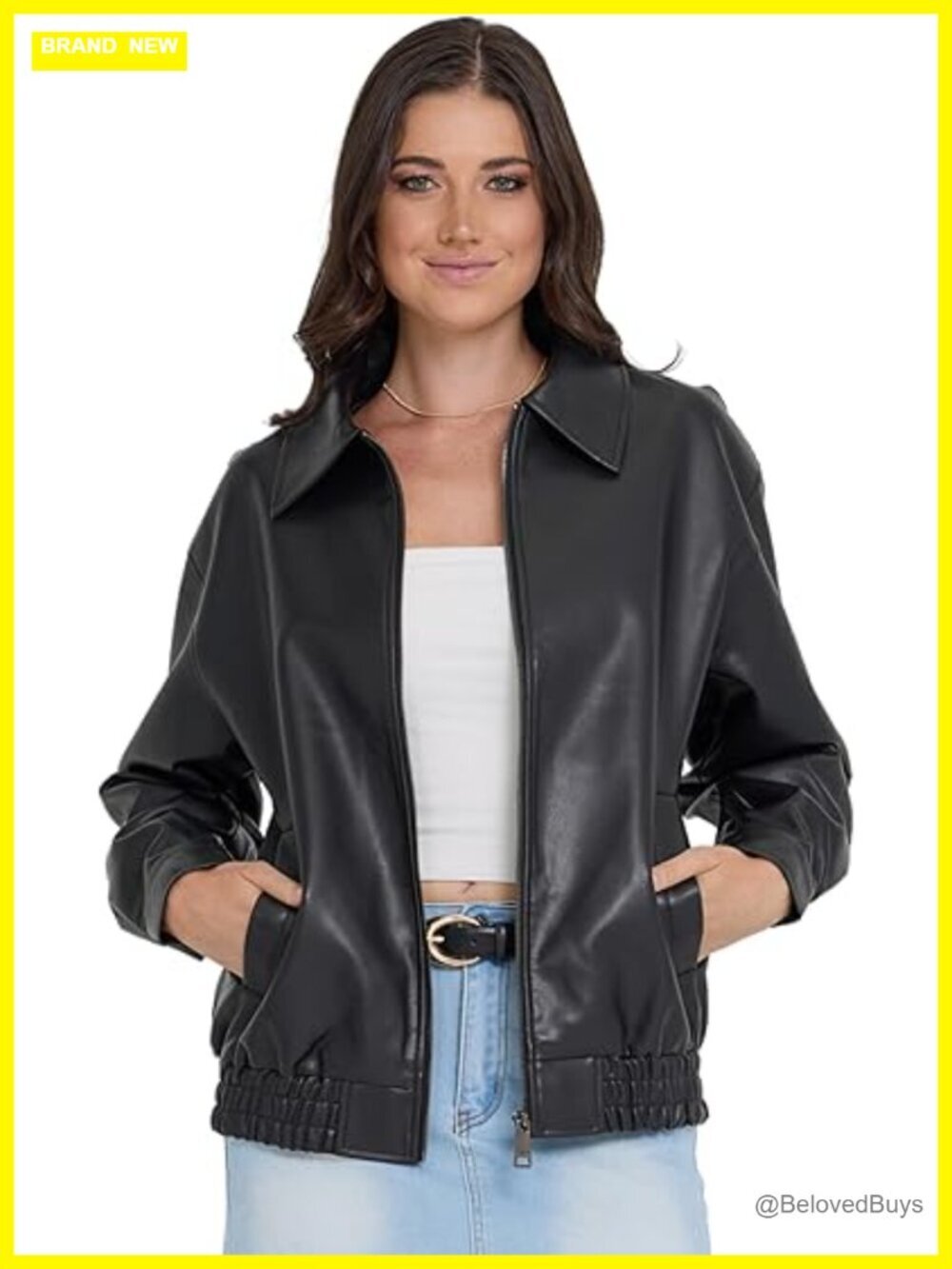 Faux Leather Oversized Bomber Jacket Women Plus Size Motorcycle Jackets